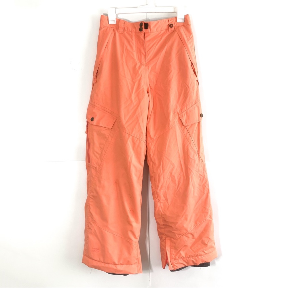 PWDR ROOM Youth 100% Nylon Coral Pink Snow Pants